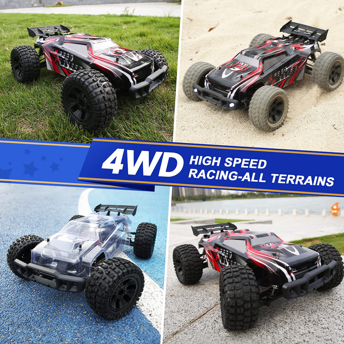 DEERC 9206E DIY Extra Shell 1:10 Scale Large RC Cars,48+ KM/H 