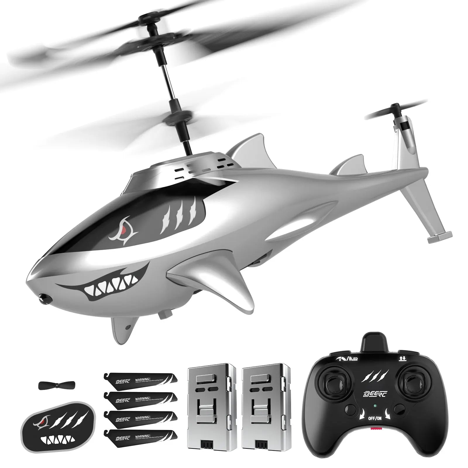 Hélicoptère RC pour Enfants avec Télécommande 2,4G – Démarrage en Un Clic, 2 Batteries, Lumières LED, Anti-Choc, Jouet Intérieur pour Débutants