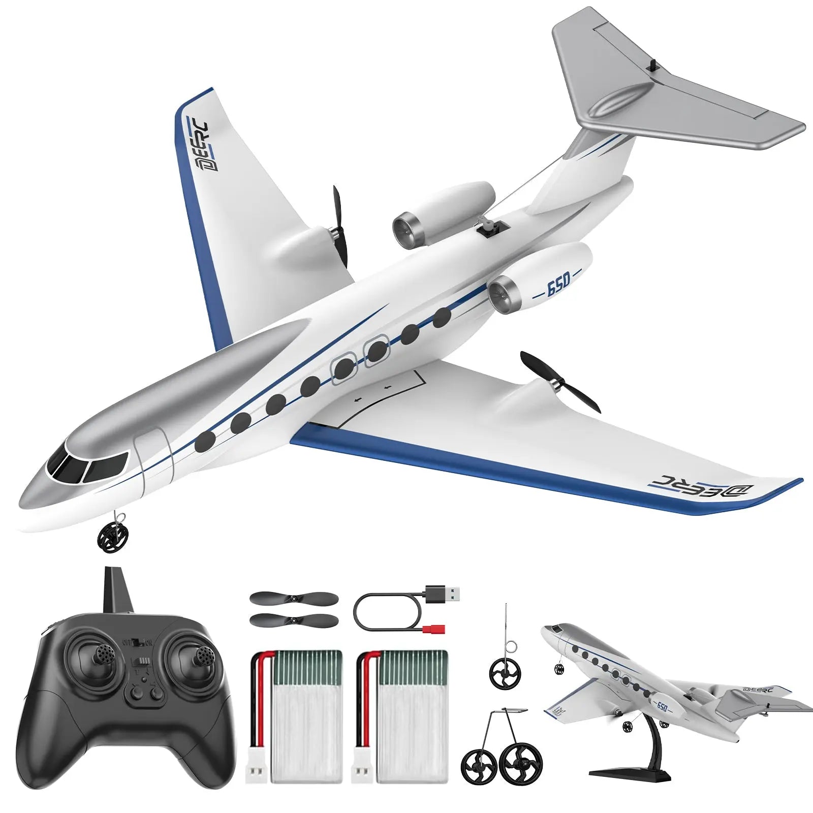 DEERC Z67 RC Plane, 3CH Remote Control Airplane with 6-Axis Gyro, Read