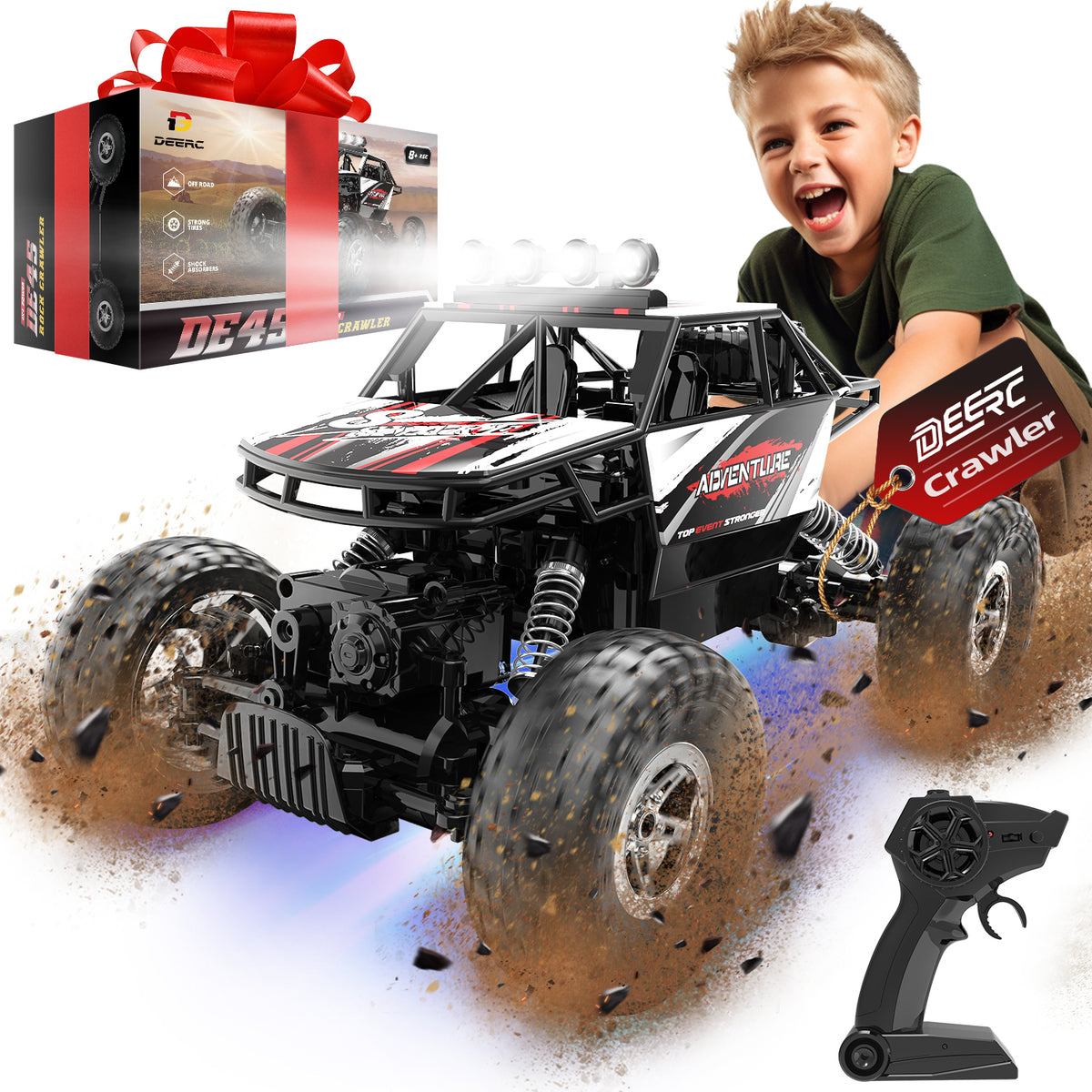 DEERC DE45 RC Cars Remote Control Car 1:14 Off Road Monster Truck,Meta