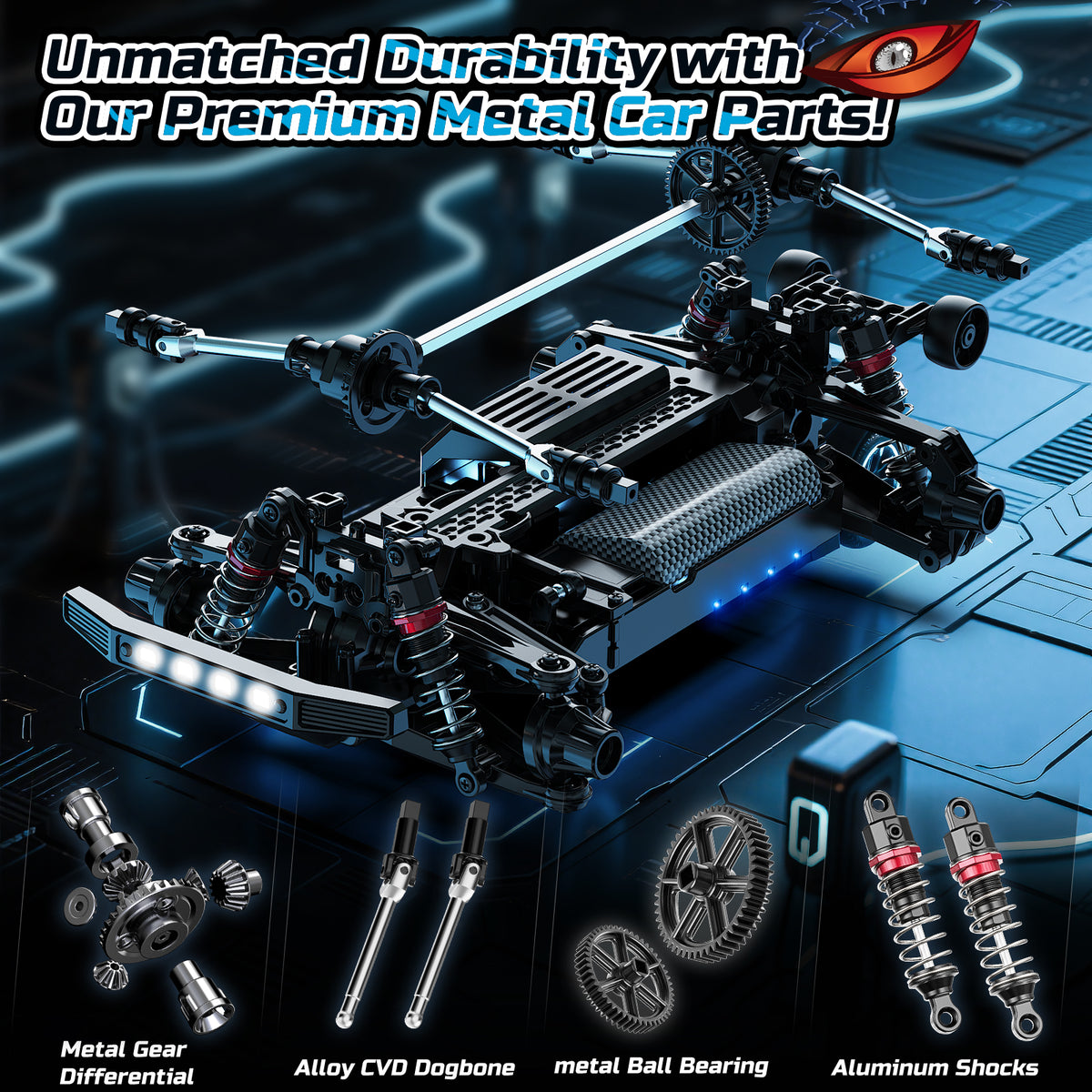 DEERC 9308E 1:16 Fast RC Cars for Boys Age 8-12 RC Monster Truck 40 KP