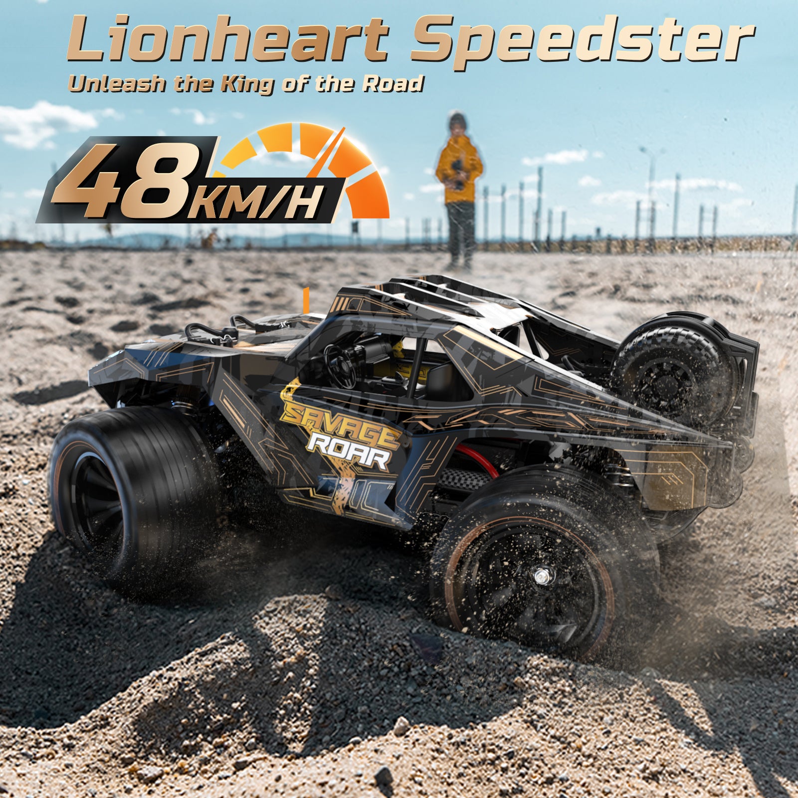 High Speed Remote Control Off-road Truck, 48K/H, LED Flash, Upgraded Shell, DIY, Climbing Vehicle, All-terrain Vehicle, 2 Large-capacity Batteries, 40 Minutes Of Battery Life