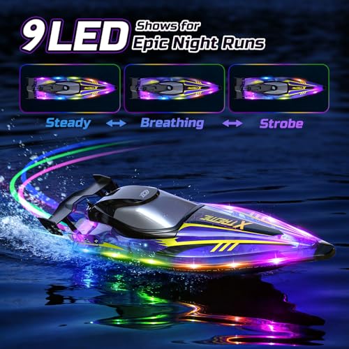 DEERC 2420 17” Large High-Speed RC Jet Boat, Self-Righting Remote Cont