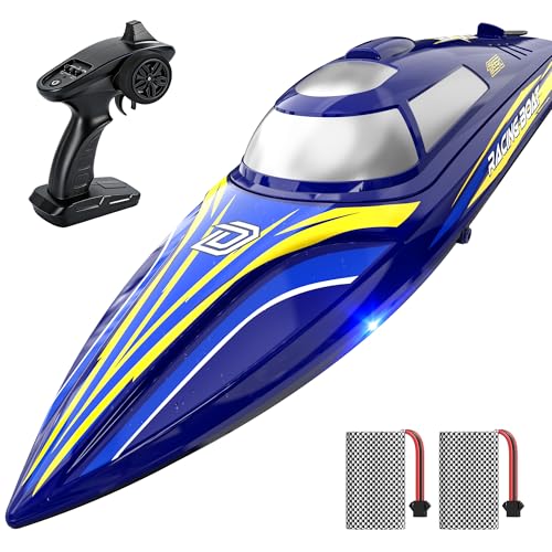 DEERC 2008-Blue 14-inch Fast RC Boat with controller and batteries