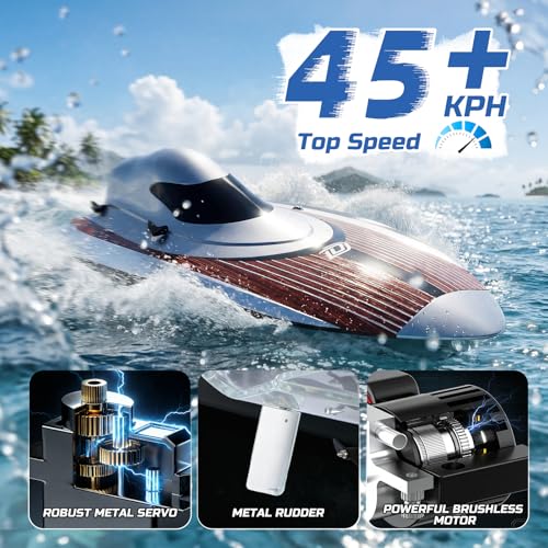 DEERC RC boat for shared Father's Day outdoor play
