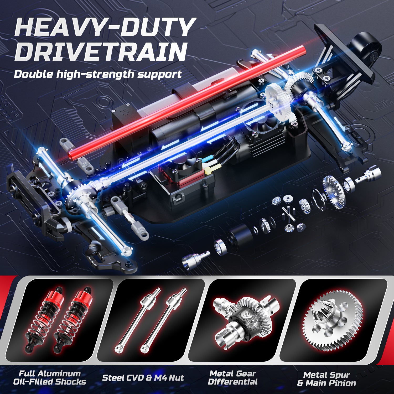 DEERC 1/14 Fast Brushless RC Cars for Adults & Boys, Max 50+ MPH, 2 3S Lipo Batteries 4x4 Waterproof RC Truck, High Speed Offroad Remote Control Car, All Terrain RC Truggy for Snow,Sand & Mud