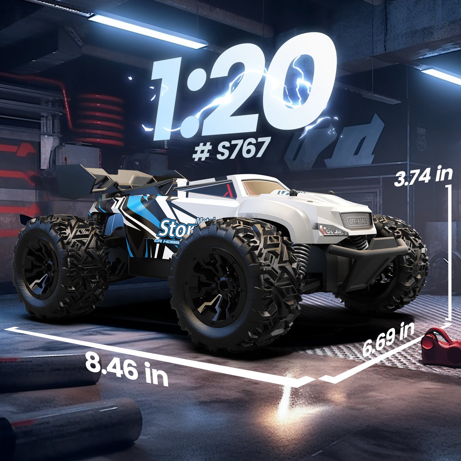 DEERC RC Car Remote Control Car for Age 8-12, All Terrain RC Monster Truck W/ 2 Batteries for 40 Min Play, 2.4GHz Outdoor Off Road Rock Crawler Toy Xmas Gift for Boys Girls Kids Beginners