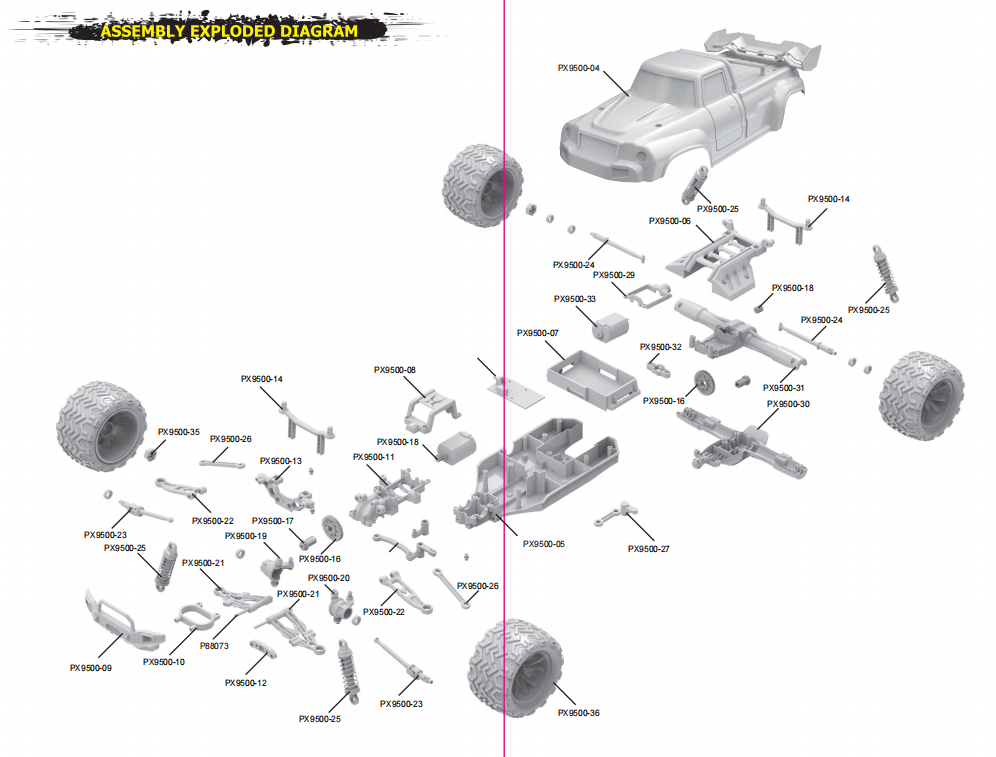 DEERC 1:16 9300/9310/9500E RC Car Accessories