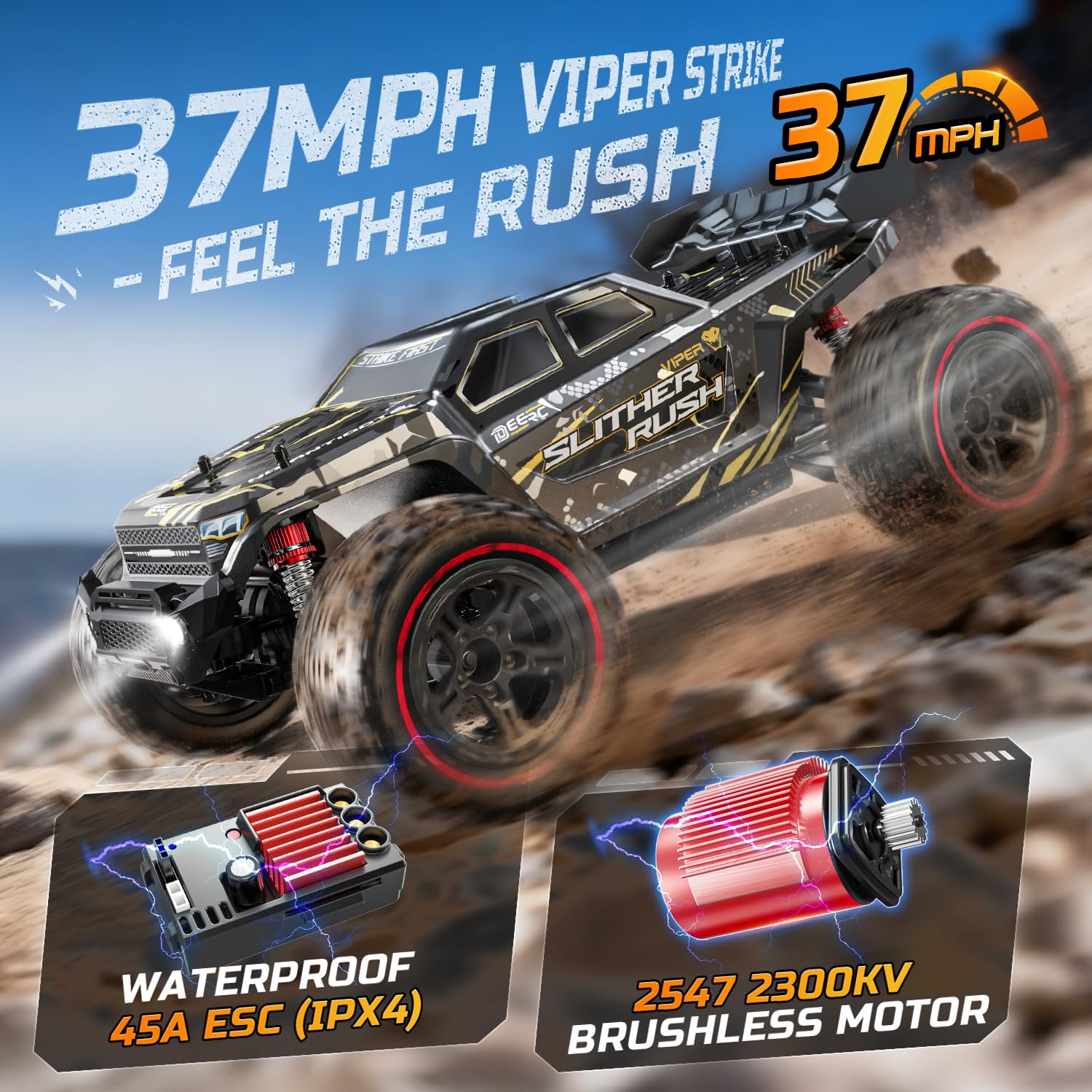 wilson　DEERCラジコン DEERC 209E 1:10 Fast Brushless RC Car for Adults & Boys, 60+ KMH High