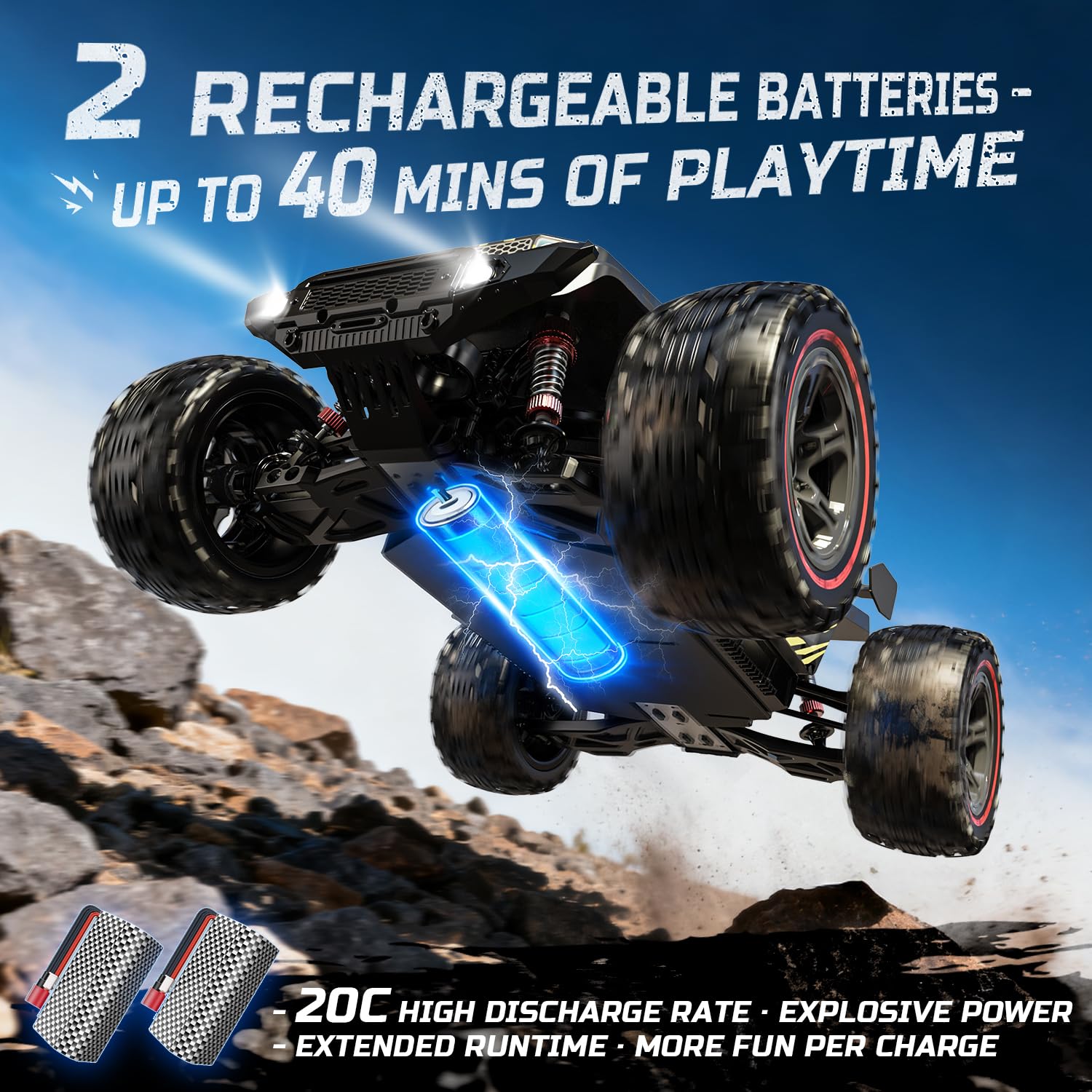 DEERC 209E 1:10 Fast Brushless RC Car for Adults & Boys, 60+ KMH High