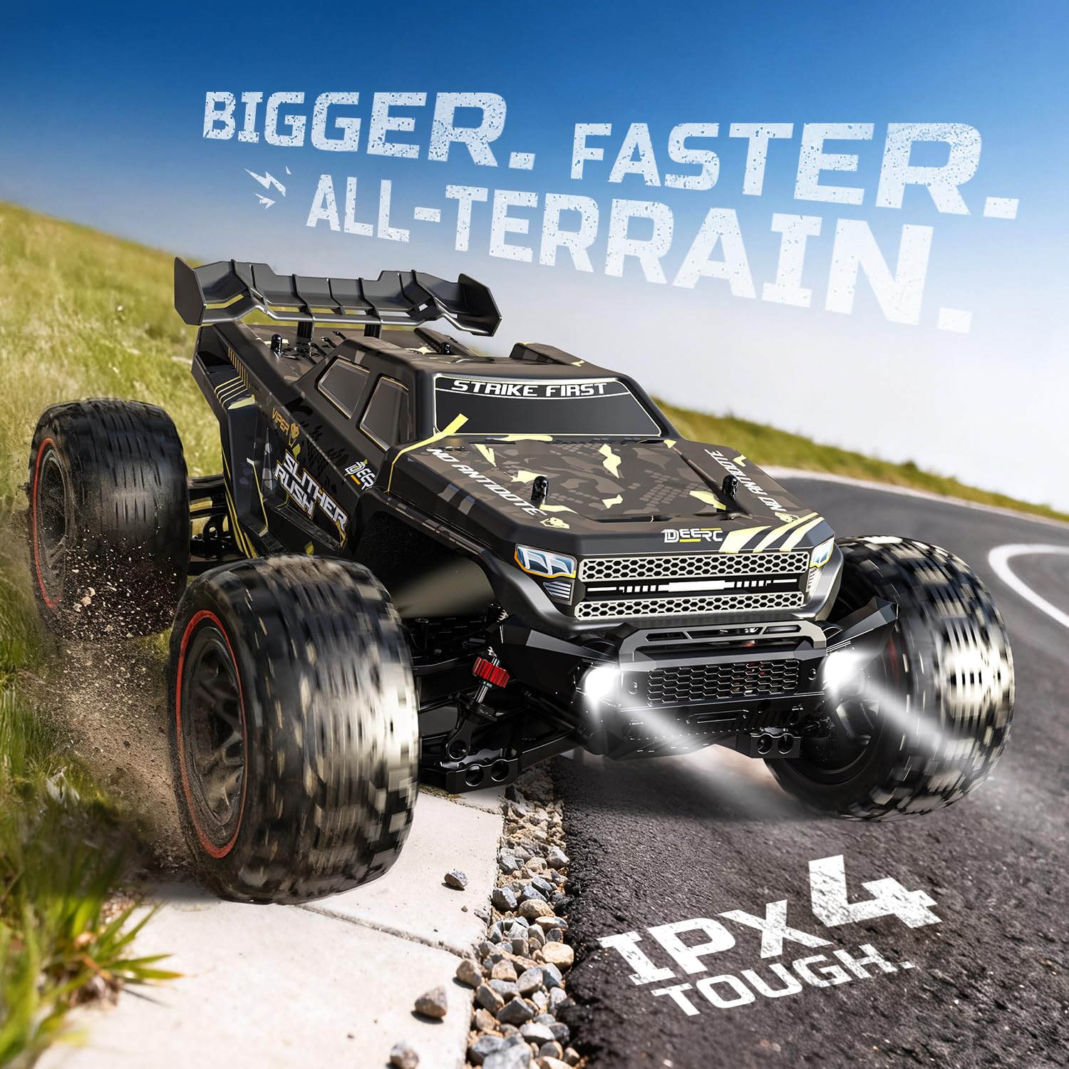DEERC 209E 1:10 Fast Brushless RC Car for Adults & Boys, 60+ KMH High