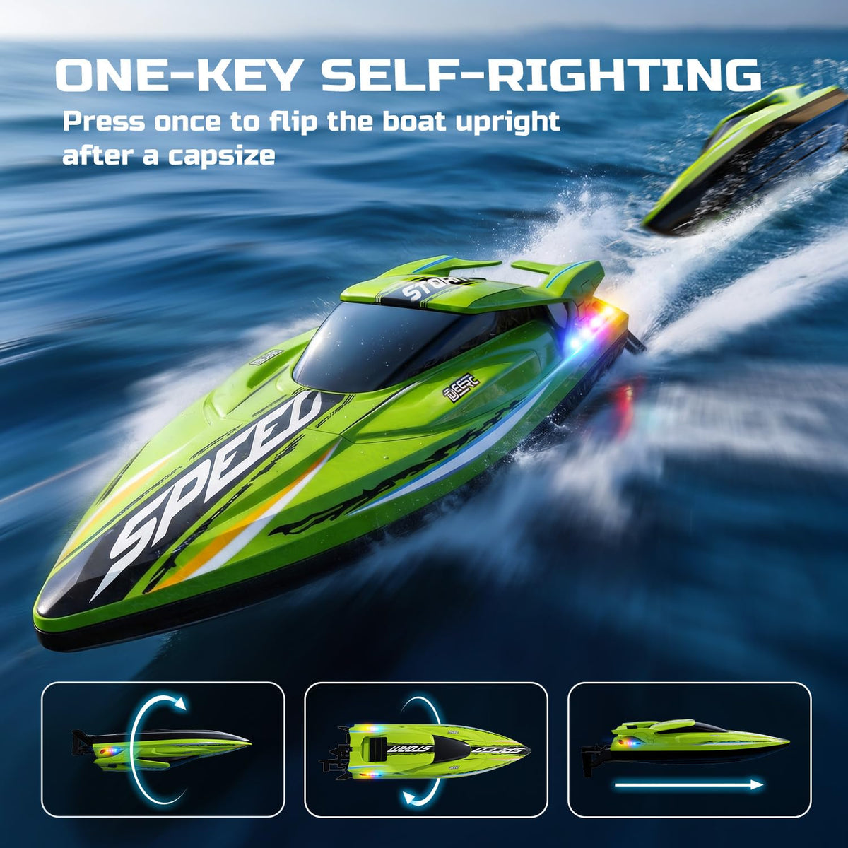 DEERC S7 Fast Brushless RC Boat for Adults 40+KPH, 19