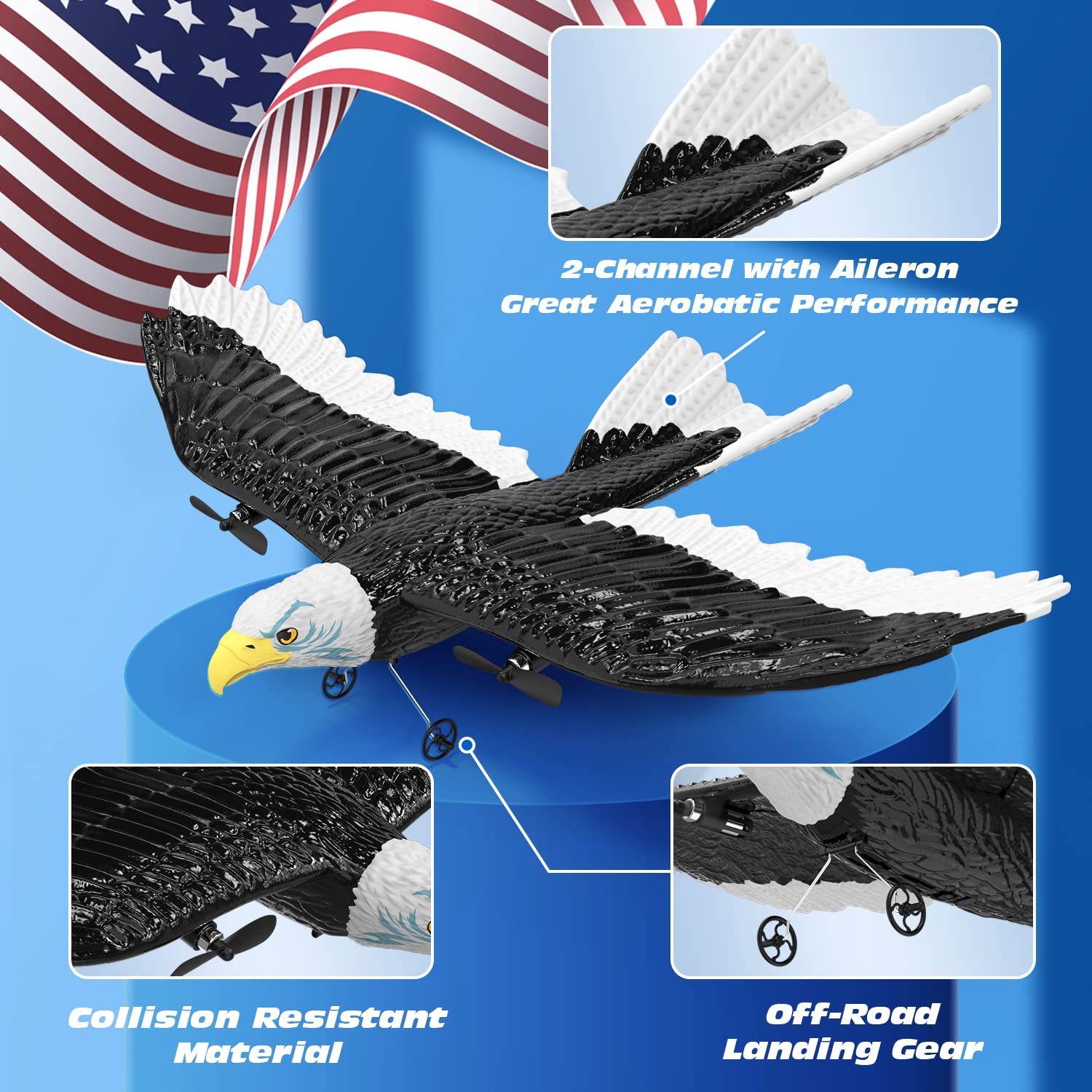 DEERC RC Plane, Remote Control Eagle Plane, RTF Italy DEERC RC Plane, Remote Control Eagle Plane, RTF Italy