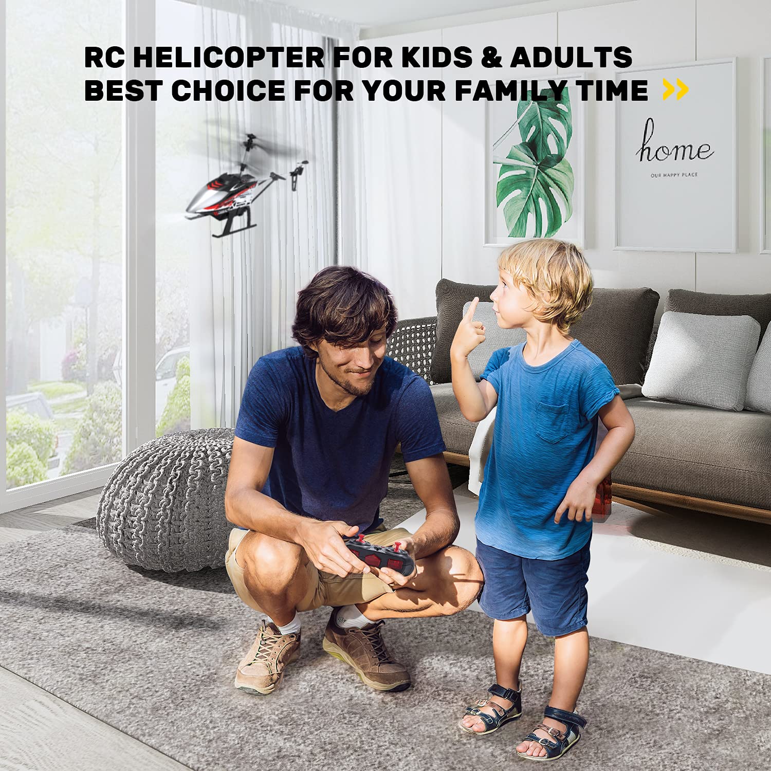 DEERC DE52 Remote Control Helicopter,Altitude Hold RC Helicopters with Storage Case Extra Shell,2.4GHz Aircraft Indoor Flying Toy with High&Low Speed Mode,2 Modular Battery for 24 Min Play Boys Girls