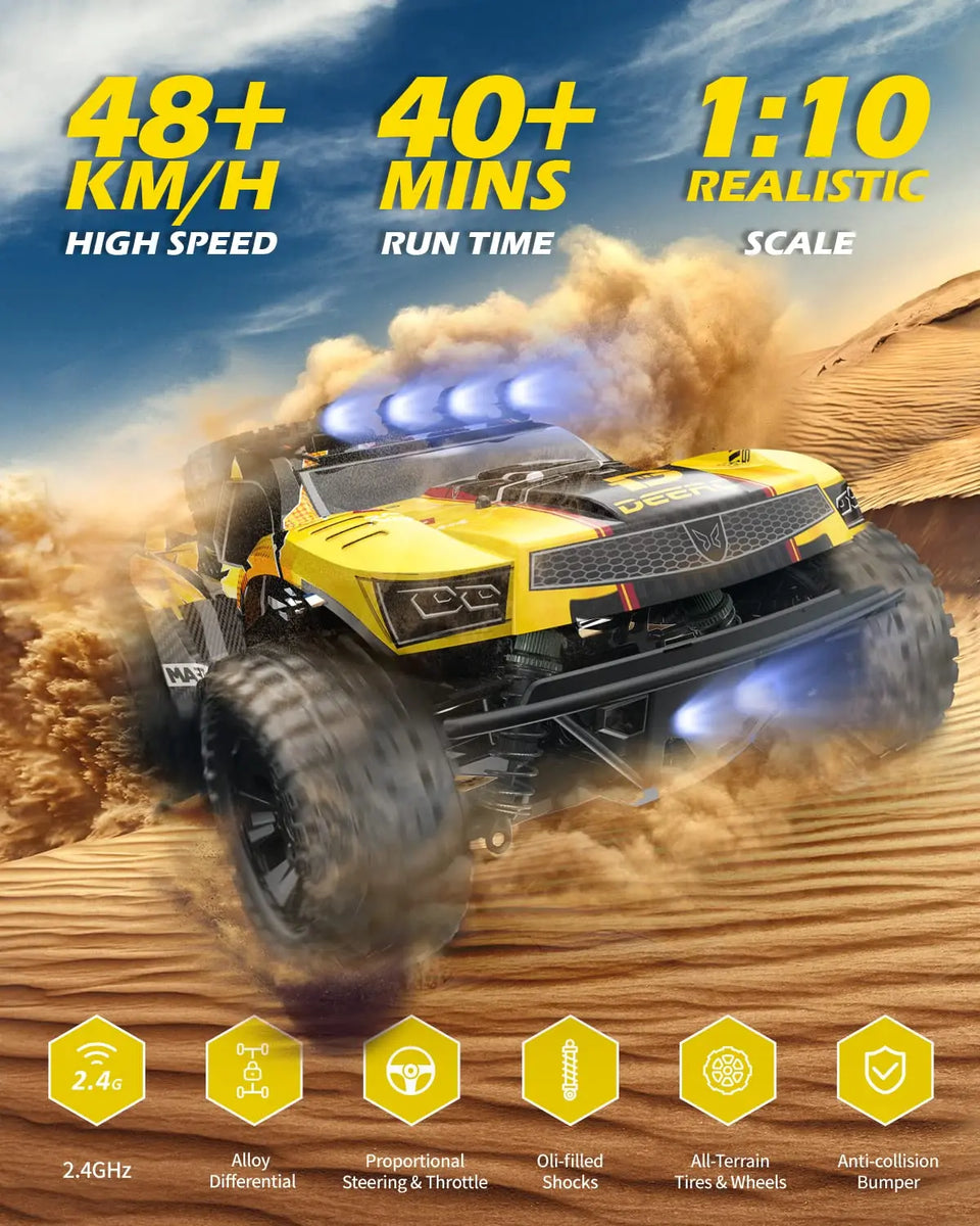 Deerc De49 Control By Raspberry Pi DEERC 9201E 1:10 Large Remote Control Truck with Lights, Fast Short Co