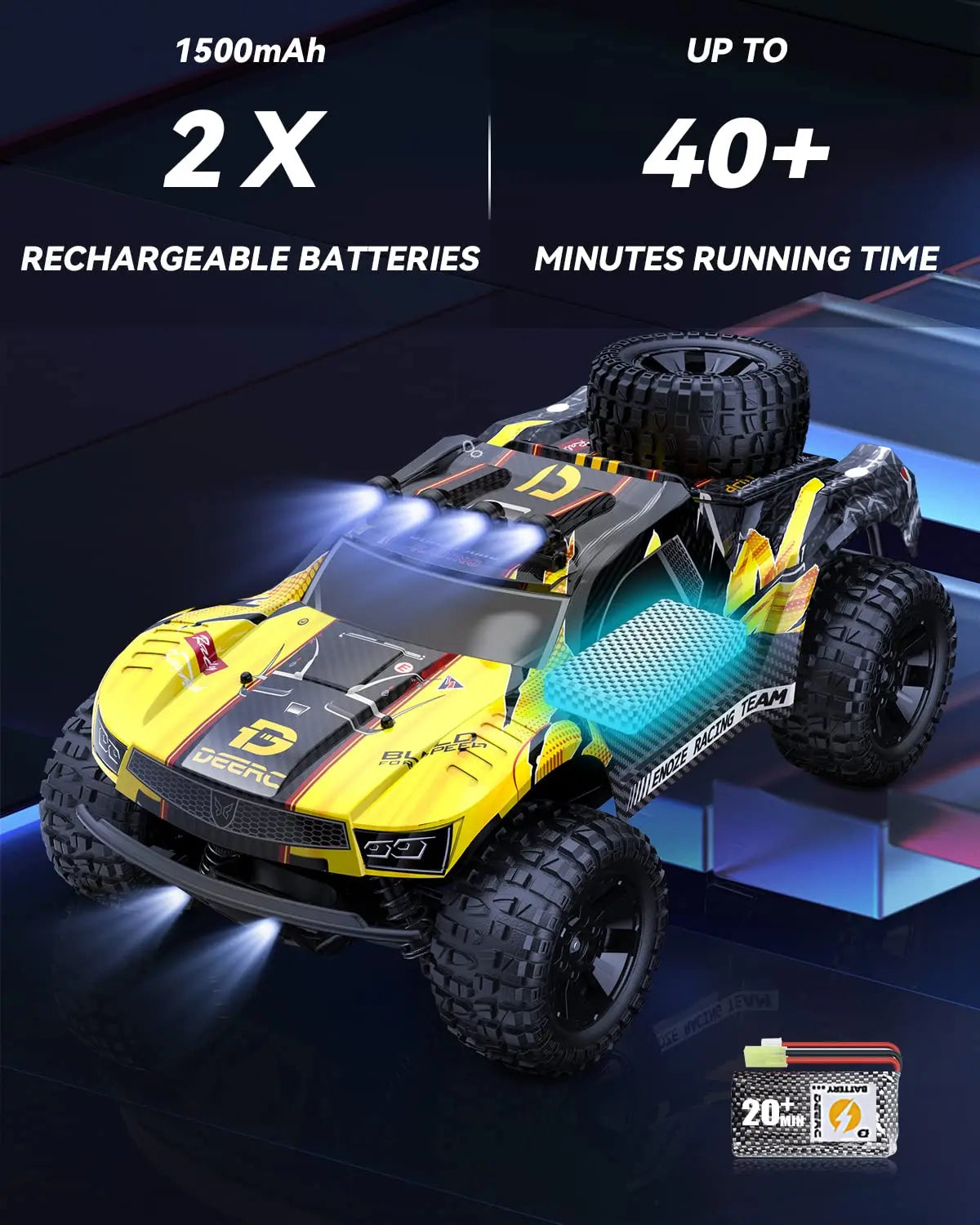 Deerc De49 Control By Raspberry Pi DEERC 9201E 1:10 Large Remote Control Truck with Lights, Fast Short Co