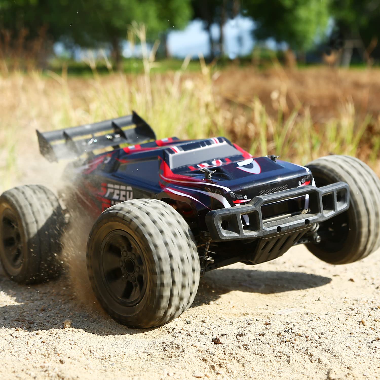 DEERC 9206E DIY Extra Shell 1:10 Scale Large RC Cars,48+ KM/H Hobby Grade High Speed Remote Control Car for Adults Boys,All Terrain 4WD 2.4GHz Off Road Monster RC Truck with 2 Battery for 40+ Min Play